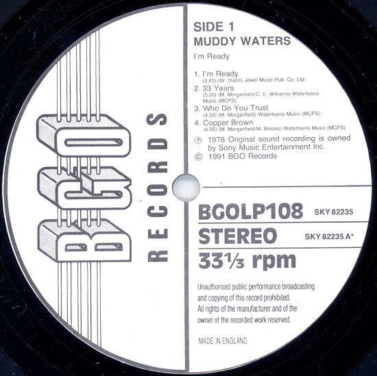 Muddy Waters - I'm Ready (Vinyl, LP, Album, Reissue, Stereo) Near Mint (NM or M-) / Near Mint (NM or M-)