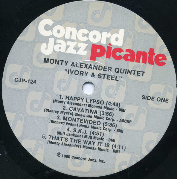 The Monty Alexander Quintet - Ivory & Steel (Vinyl, LP, Album) Very Good Plus (VG+) / Very Good (VG)