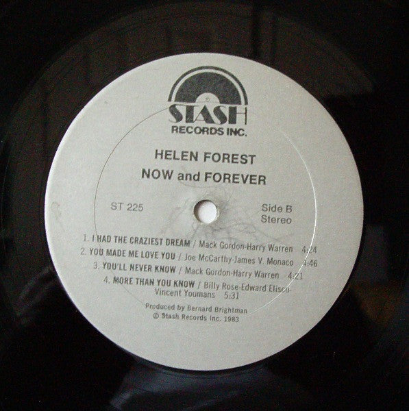 Helen Forrest - Now And Forever (Vinyl, LP, Album) Very Good Plus (VG+) / Very Good Plus (VG+)