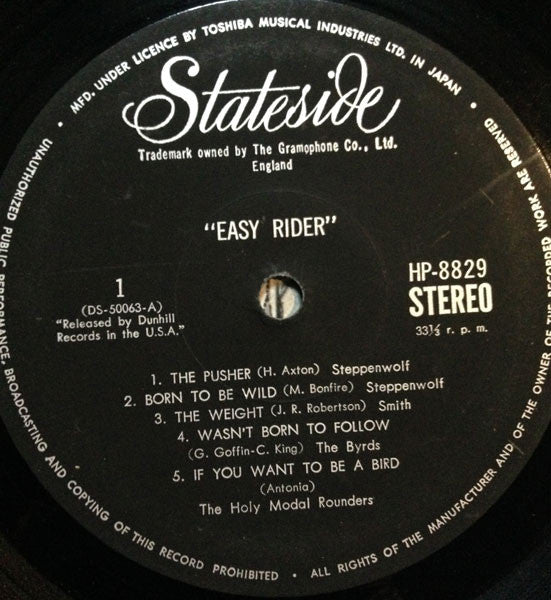 Various - Easy Rider (Music From The Soundtrack) (Vinyl, LP, Compilation, Stereo) Very Good (VG) / Fair (F)