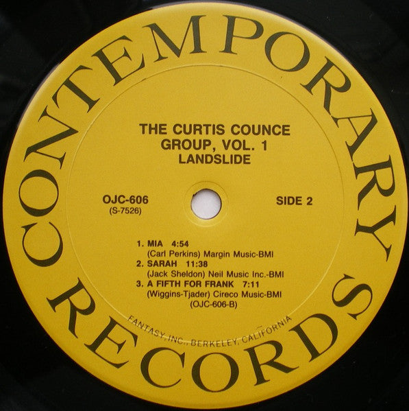 The Curtis Counce Group - Vol 1: Landslide (Vinyl, LP, Album, Reissue, Remastered, Stereo) Very Good (VG) / Very Good Plus (VG+)