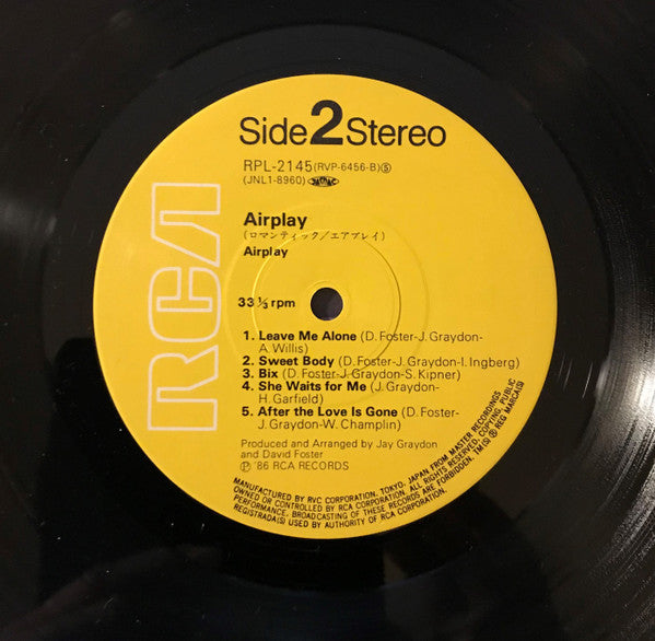 Airplay (4) - Airplay (Vinyl, Album, LP) Very Good Plus (VG+) / Good Plus (G+)