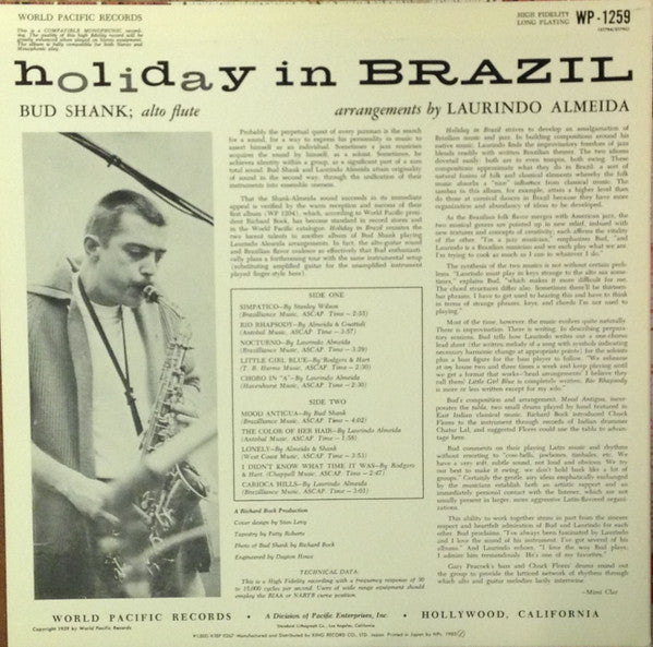 Bud Shank - Holiday In Brazil (Vinyl, LP, Album, Limited Edition, Reissue, Stereo) Very Good Plus (VG+) / Very Good (VG)