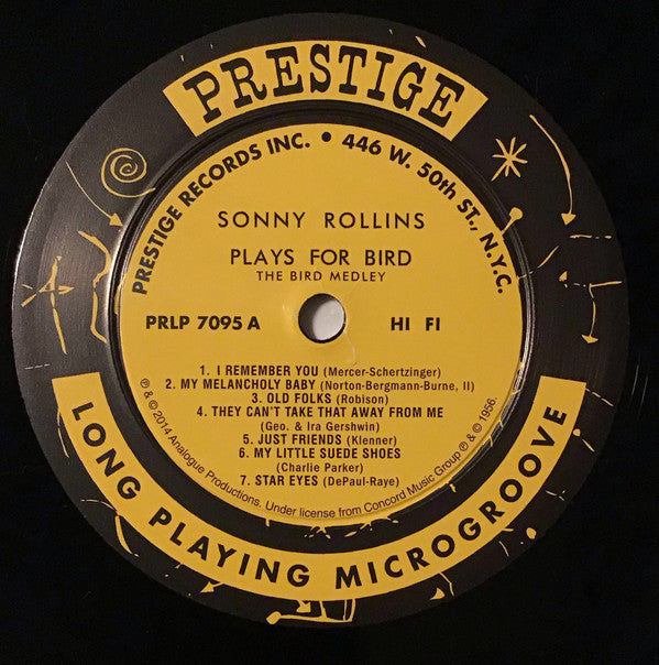 Sonny Rollins Quintet - Rollins Plays For Bird (Vinyl, LP, Album, Limited Edition, Reissue, Remastered, Mono) Near Mint (NM or M-) / Near Mint (NM or M-)