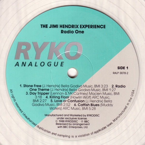 The Jimi Hendrix Experience - Radio One (Vinyl, Vinyl, All Media, LP, LP, Single Sided, Limited Edition, Remastered) Very Good (VG) / Very Good Plus (VG+)