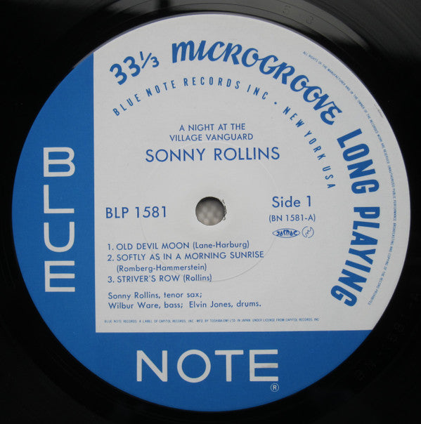 Sonny Rollins - A Night At The "Village Vanguard" (Vinyl, LP, Album, Reissue, Mono) Very Good Plus (VG+) / Very Good Plus (VG+)