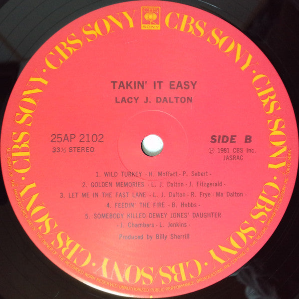 Lacy J. Dalton - Takin' It Easy (Vinyl, LP, Album, Stereo) Very Good Plus (VG+) / Very Good (VG)