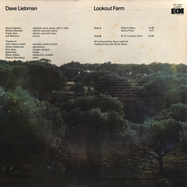 David Liebman - Lookout Farm (Vinyl, LP, Album) Very Good (VG) / Good (G)
