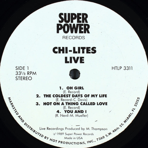 The Chi-Lites - Live! (Vinyl, LP, Album) Very Good Plus (VG+) / Very Good (VG)