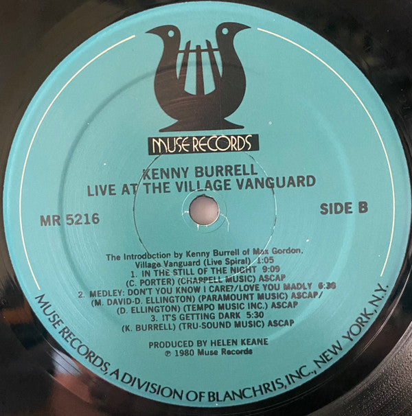 Kenny Burrell - Live At The Village Vanguard (Vinyl, LP, Album, Stereo) Very Good (VG) / Very Good (VG)