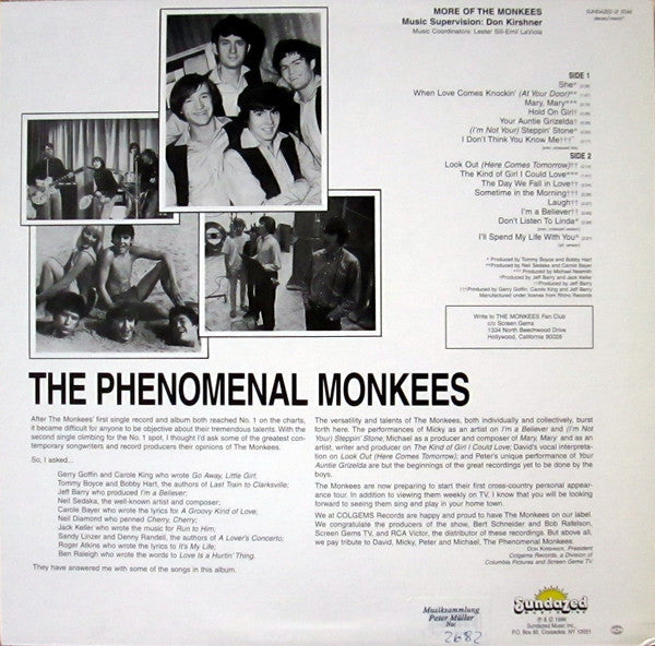 The Monkees - More Of The Monkees (Vinyl, LP, Album, Reissue) Very Good (VG) / Very Good Plus (VG+)
