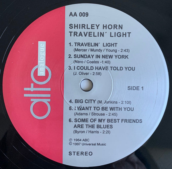 Shirley Horn - Travelin' Light (Vinyl, LP, Album, Stereo) Near Mint (NM or M-) / Near Mint (NM or M-)
