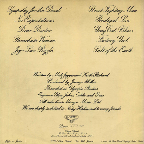 The Rolling Stones - Beggars Banquet (Vinyl, Album, LP, Reissue) Very Good Plus (VG+) / Very Good Plus (VG+)