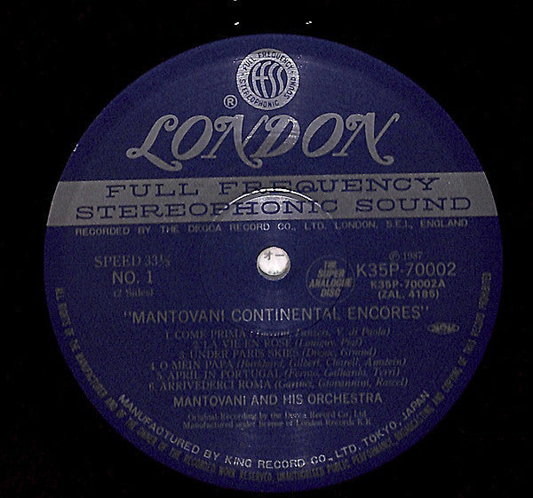 Mantovani And His Orchestra - Mantovani Continental Encores (Vinyl, LP, Reissue, Stereo) Near Mint (NM or M-) / Near Mint (NM or M-)