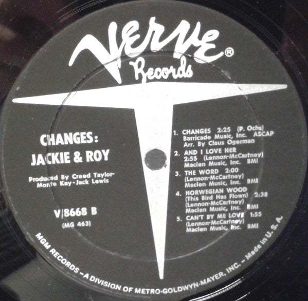 Jackie & Roy - Changes (Vinyl, LP, Album, Mono) Very Good (VG) / Very Good (VG)