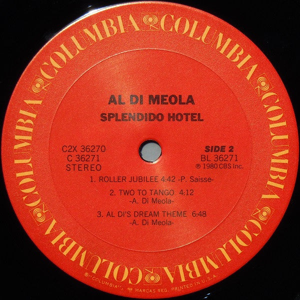 Al Di Meola - Splendido Hotel (2xVinyl, LP, Album) Very Good (VG) / Very Good (VG)