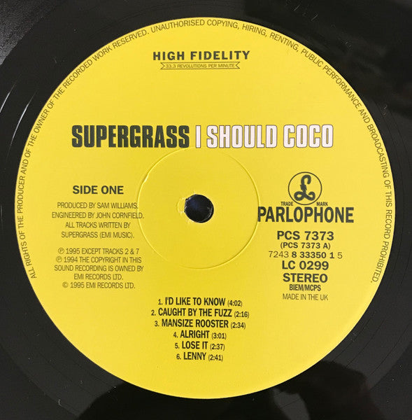 Supergrass - I Should Coco (Vinyl, LP, Album) Very Good (VG) / Good Plus (G+)