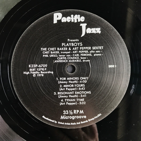 Chet Baker - Playboys (Vinyl, LP, Album, Mono, Reissue) Near Mint (NM or M-) / Very Good (VG)