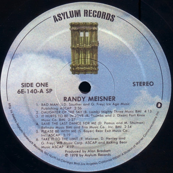 Randy Meisner - Randy Meisner (Vinyl, LP, Album, Stereo) Very Good (VG) / Very Good (VG)
