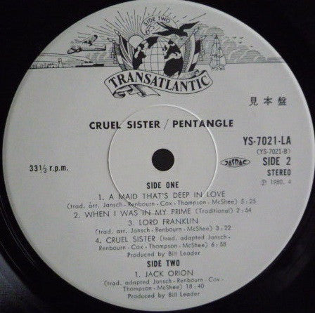 Pentangle - Cruel Sister (Vinyl, LP, Album, Promo, Reissue) Very Good (VG) / Very Good (VG)