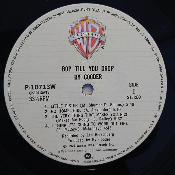 Ry Cooder - Bop Till You Drop (Vinyl, LP, Album)