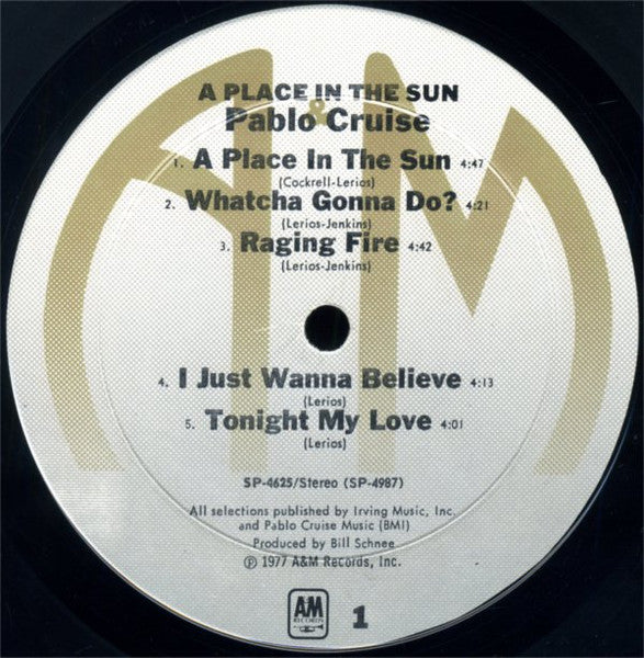 Pablo Cruise - A Place In The Sun (Vinyl, LP, Album, Stereo) Very Good (VG) / Good Plus (G+)
