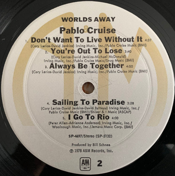 Pablo Cruise - Worlds Away (Vinyl, LP, Album, Stereo) Good Plus (G+) / Very Good (VG)