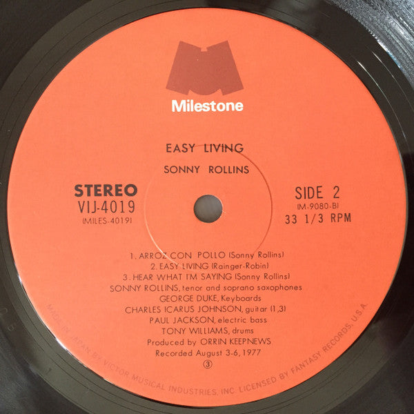 Sonny Rollins - Easy Living (Vinyl, LP, Album) Very Good Plus (VG+) / Very Good (VG)