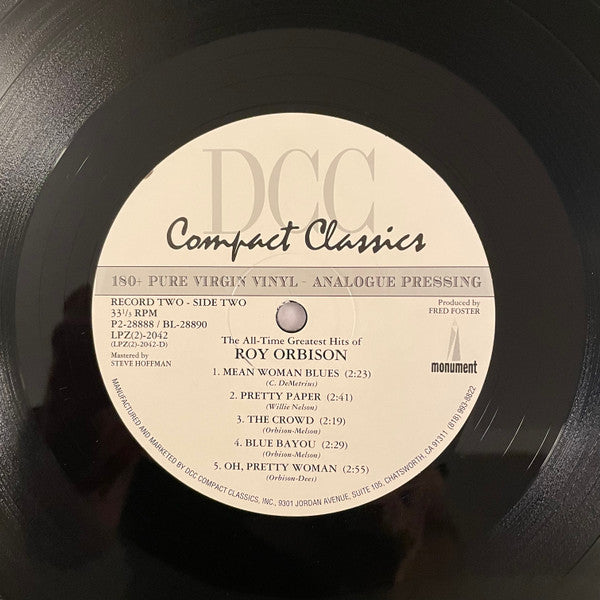 Roy Orbison - The All-Time Greatest Hits Of Roy Orbison (2xVinyl, LP, Compilation, Limited Edition, Numbered, Reissue, Remastered) Mint (M) / Mint (M)