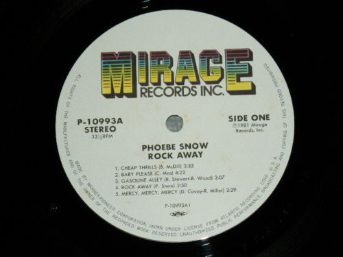 Phoebe Snow - Rock Away (Vinyl, LP, Album) Near Mint (NM or M-) / Very Good (VG)