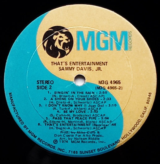 Sammy Davis Jr. - That's Entertainment (Vinyl, LP, Stereo) Very Good Plus (VG+) / Very Good Plus (VG+)