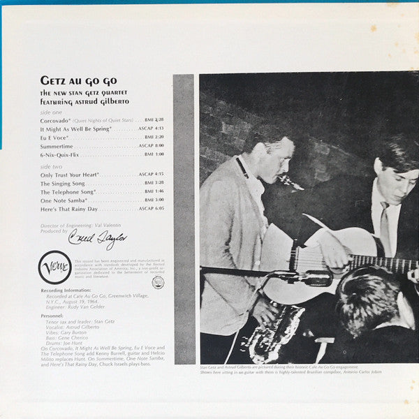 The New Stan Getz Quartet - Getz Au Go Go (Vinyl, LP, Album, Reissue, Stereo) Very Good (VG) / Very Good (VG)