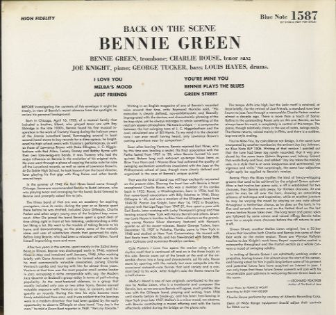 Bennie Green - Back On The Scene (Vinyl, LP, Album, Promo, Reissue, Mono) Near Mint (NM or M-) / Very Good Plus (VG+)
