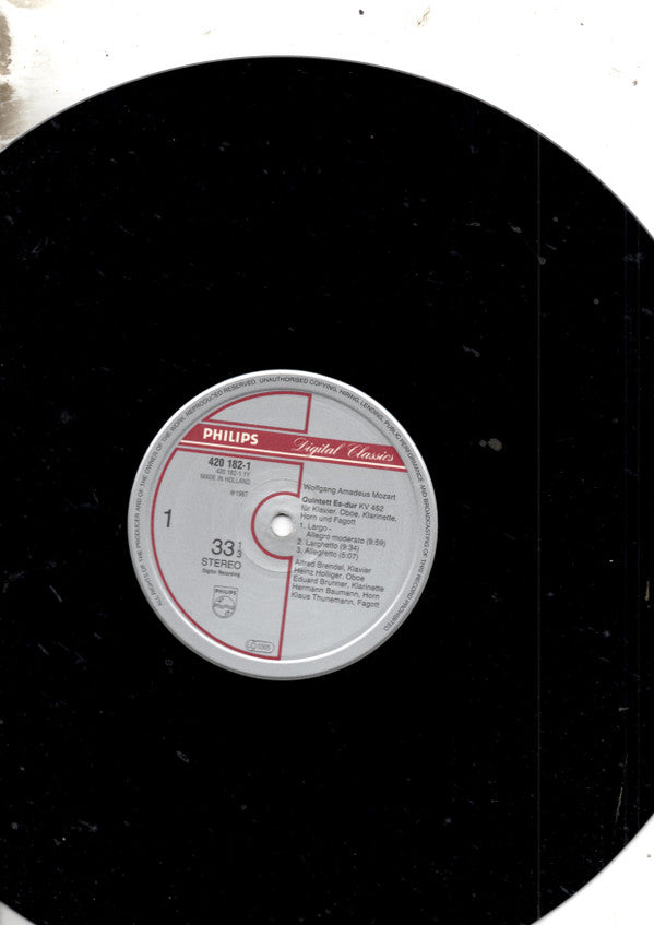 Wolfgang Amadeus Mozart - Quintett Kv 452 / Quintett Op. 16 (Vinyl, LP, Stereo) Very Good Plus (VG+) / Very Good Plus (VG+)
