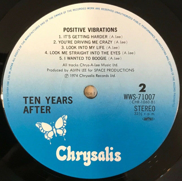 Ten Years After - Positive Vibrations (Vinyl, LP, Album, Reissue) Very Good Plus (VG+) / Very Good (VG)