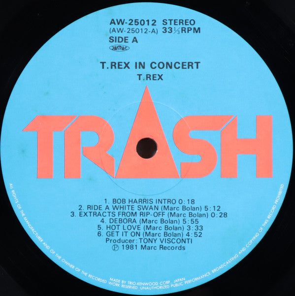 T. Rex - In Concert (LP, Album) - Very Good Plus (VG+) / Very Good Plus (VG+)