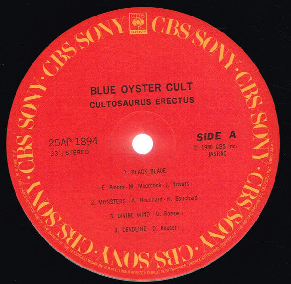Blue Öyster Cult - Cultosaurus Erectus (Vinyl, LP, Album)