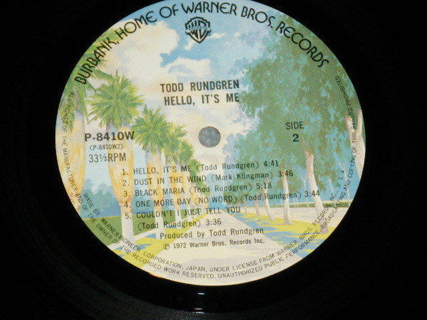 Todd Rundgren - Hello It's Me (Vinyl, LP, Compilation) Very Good Plus (VG+) / Very Good Plus (VG+)