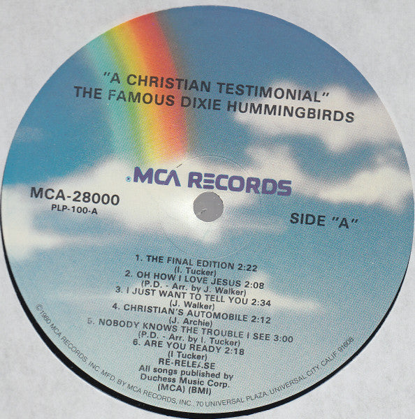 The Dixie Hummingbirds - A Christian Testimonial (Vinyl, LP, Album, Reissue) Very Good Plus (VG+) / Very Good (VG)