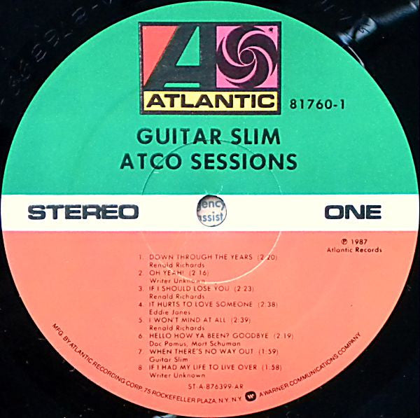 Eddie "Guitar Slim" Jones - Atco Sessions (Vinyl, LP, Compilation, Stereo) Very Good Plus (VG+) / Very Good Plus (VG+)