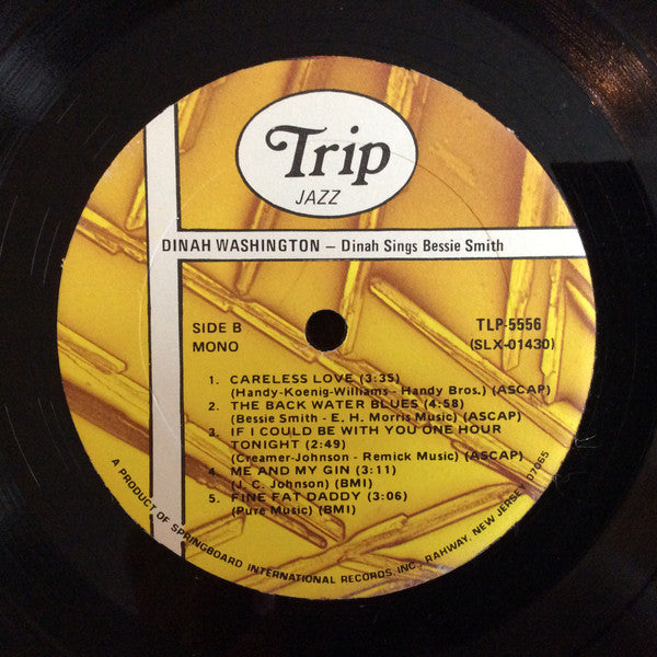 Dinah Washington - Dinah Sings Bessie Smith (Vinyl, LP, Compilation, Reissue, Mono) Good Plus (G+) / Very Good (VG)