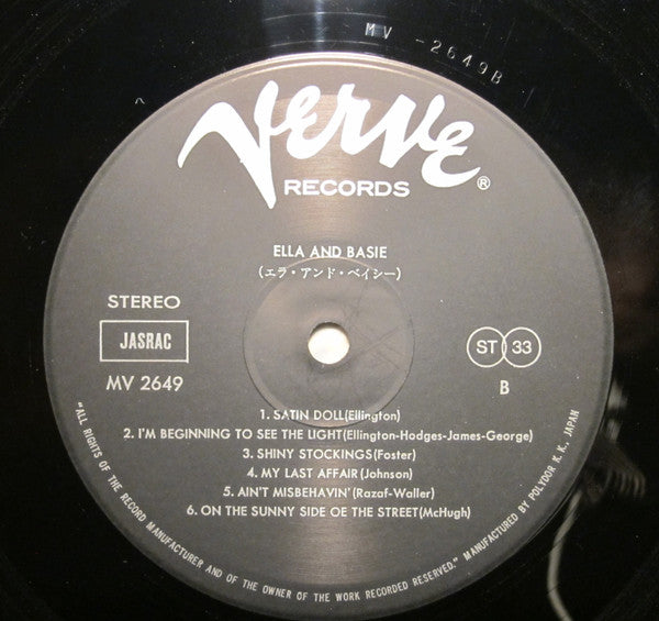 Ella Fitzgerald - Ella And Basie! (Vinyl, LP, Album, Reissue, Stereo) Very Good Plus (VG+) / Very Good (VG)