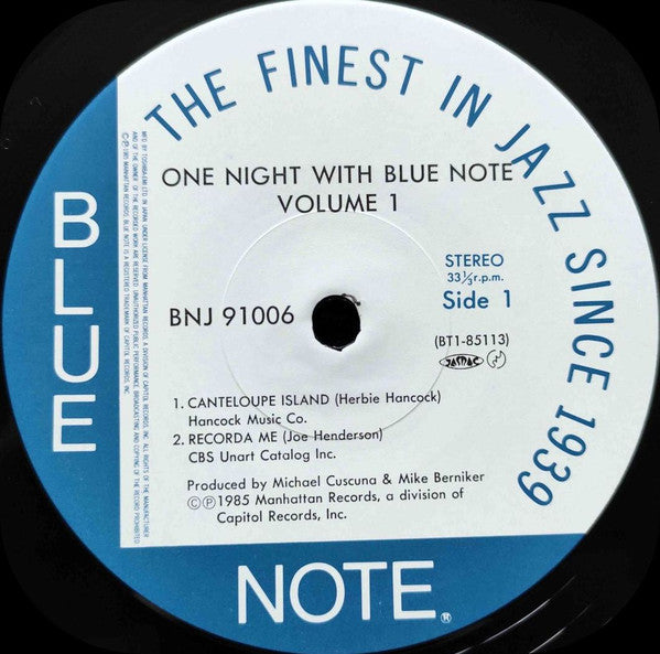 Various - One Night With Blue Note Volume 1 (Vinyl, LP, Album, Stereo) Very Good (VG) / Very Good (VG)