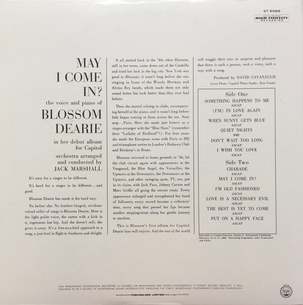 Blossom Dearie - May I Come In? (Vinyl, LP, Album, Stereo) Very Good Plus (VG+) / Very Good Plus (VG+)