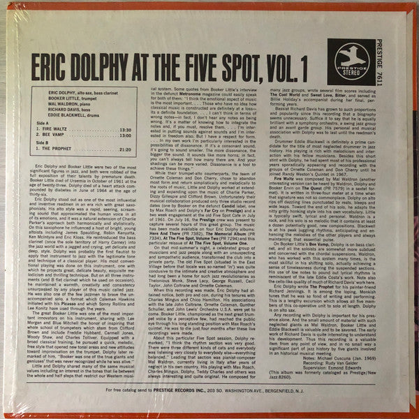 Eric Dolphy - At The Five Spot, Vol. 1 (Vinyl, LP, Album, Reissue, ...