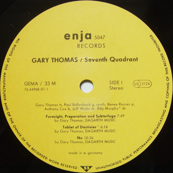 Gary Thomas - Seventh Quadrant (Vinyl, LP, Album) Near Mint (NM or M-) / Very Good Plus (VG+)
