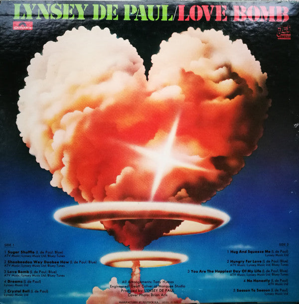Lynsey De Paul - Love Bomb (Vinyl, LP, Album, Stereo) Very Good Plus (VG+) / Very Good (VG)