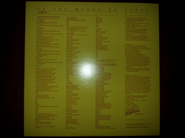 KC & The Sunshine Band - Do You Wanna Go Party (Vinyl, LP, Album) Very Good (VG) / Very Good (VG)