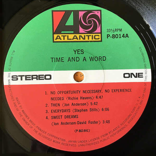 Yes - Time And A Word (Vinyl, LP, Album, Reissue) Good Plus (G+) / Good (G)