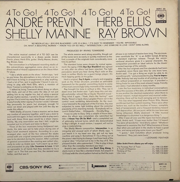 André Previn - 4 To Go! (Vinyl, LP, Album, Reissue, Stereo)